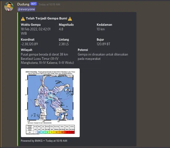 gempa bot